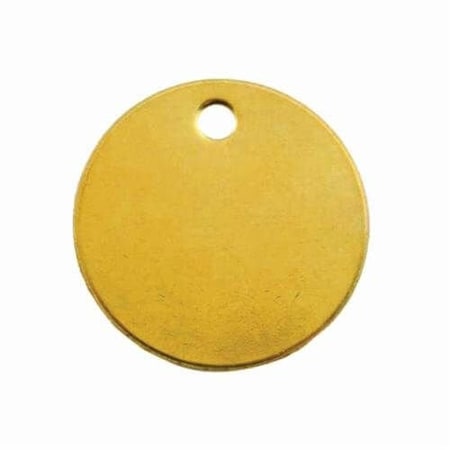 C.H. Hanson Blank Tag, 1Hole, Round Shape, 138 In Width, 18 Ga Brass, 316 In Hole, 41847 41847
